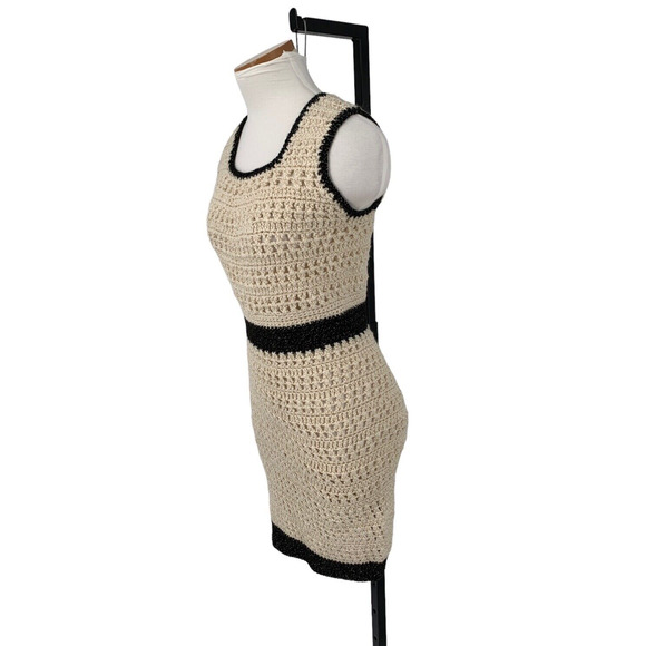 Vintage 70's Crochet Dress Ivory Small Authentic Hand Made - Picture 3 of 6